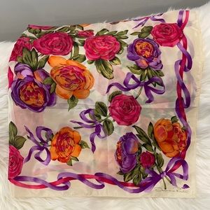 Oscar de la Renta silk floral scarf